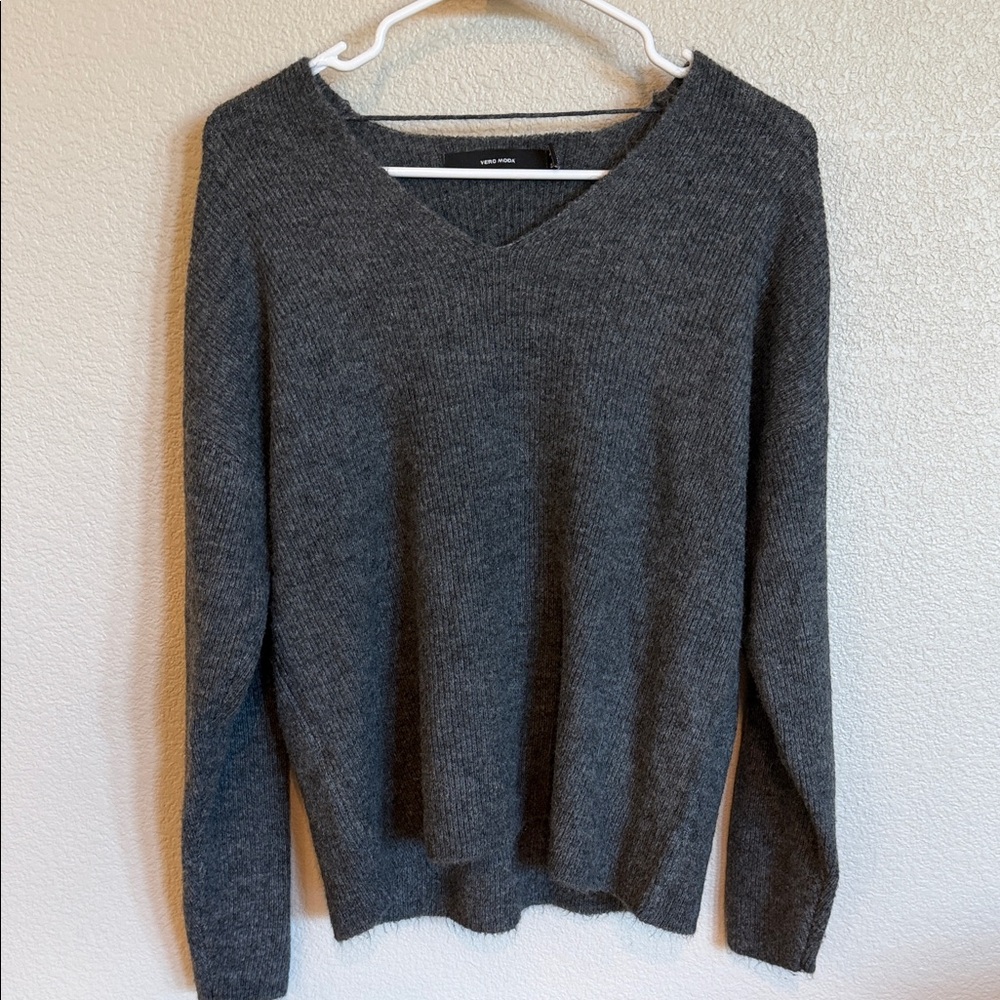 Vero Moda Charcoal V-Neck Sweater